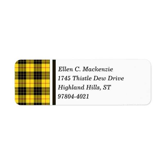 Clan MacLeod Yellow and Black Scottish Tartan (Front)