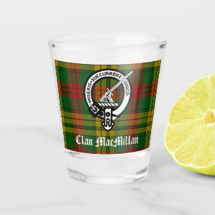 Clan MacMillan Crest Badge and Tartan Shot Glass