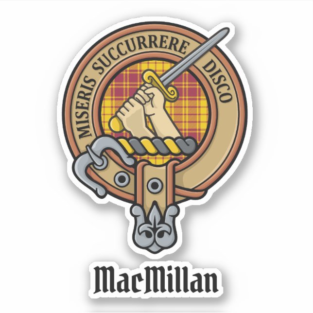 Clan MacMillan Crest over Dress Tartan (Front)