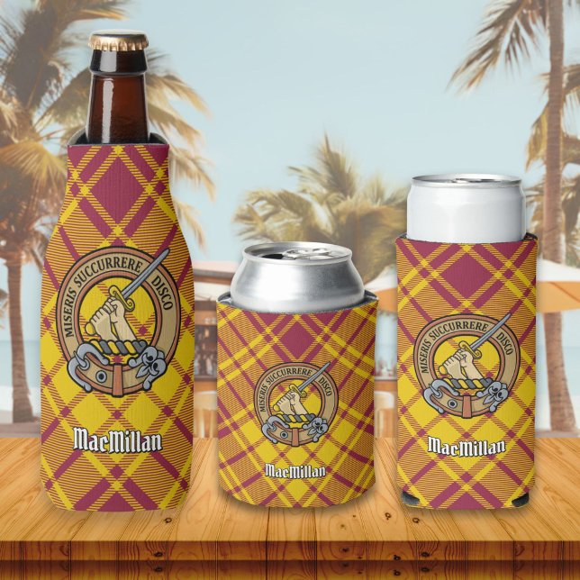 Clan MacMillan Crest over Dress Tartan Bottle Cooler (Creator Uploaded)