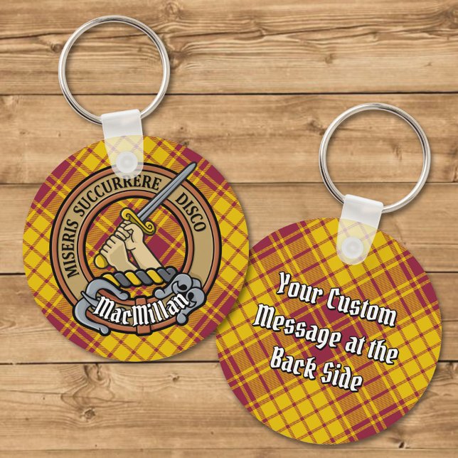 Clan MacMillan Crest over Dress Tartan Key Ring (Creator Uploaded)