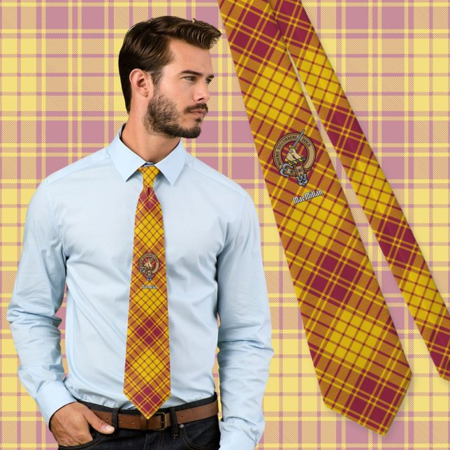 Clan MacMillan Crest over Dress Tartan Tie (Creator Uploaded)