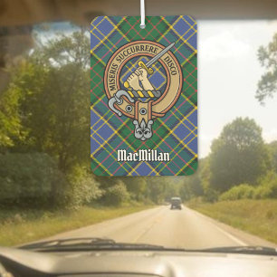 Clan MacMillan Crest over Hunting Tartan Car Air Freshener