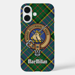 Clan MacMillan Crest over Hunting Tartan iPhone 16 Case