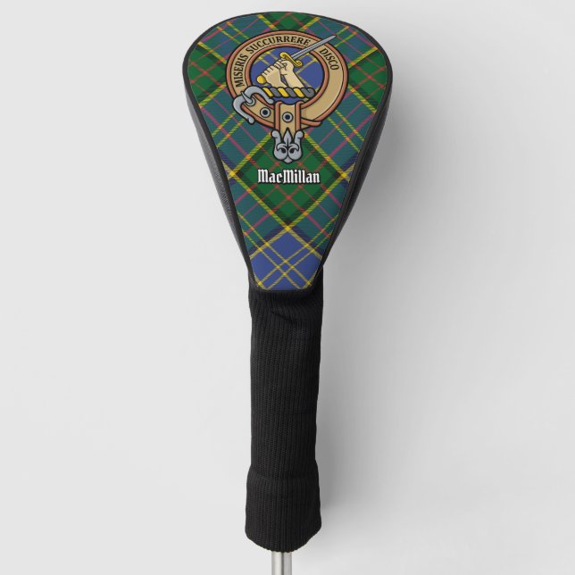 Clan MacMillan Crest over Hunting Tartan Golf Head Cover (Front)