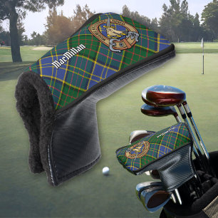 Clan MacMillan Crest over Hunting Tartan Golf Head Cover