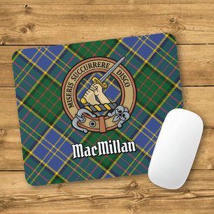 Clan MacMillan Crest over Hunting Tartan Mouse Mat
