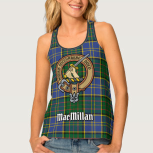 Clan MacMillan Crest over Hunting Tartan Tank Top