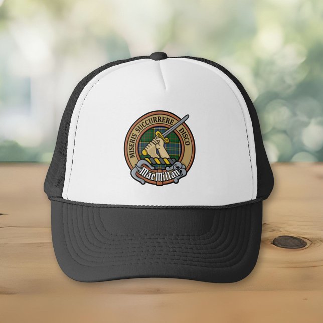 Clan MacMillan Crest over Hunting Tartan Trucker Hat (Creator Uploaded)