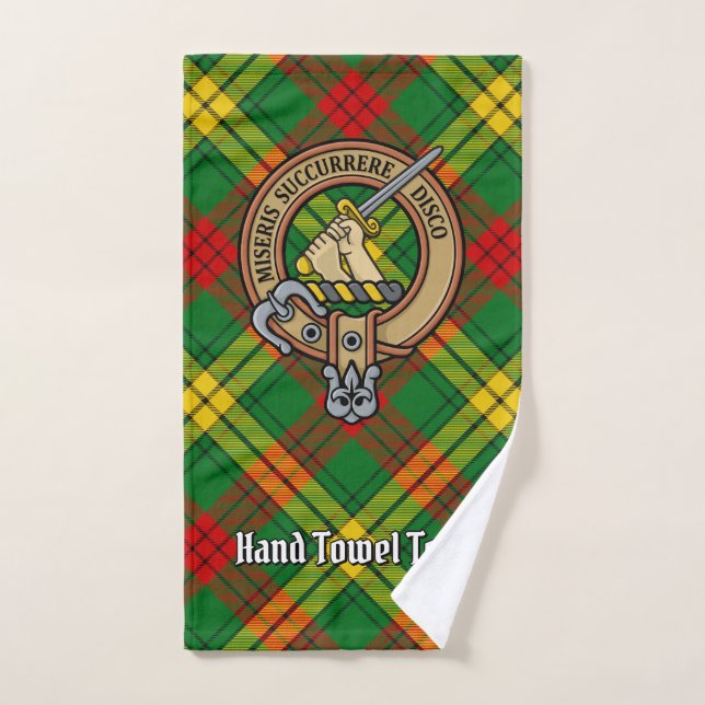 Clan MacMillan Crest over Tartan Bath Towel Set (Hand Towel)