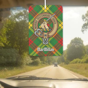 Clan MacMillan Crest over Tartan Car Air Freshener