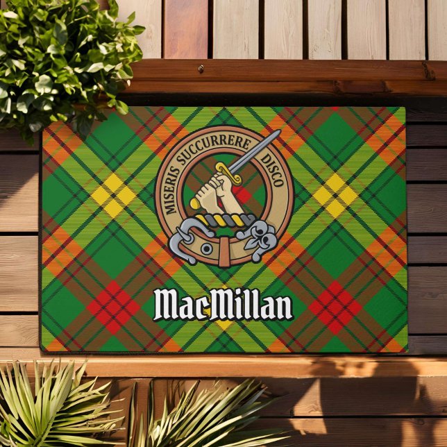 Clan MacMillan Crest over Tartan Doormat (Creator Uploaded)