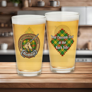 Clan MacMillan Crest over Tartan Glass