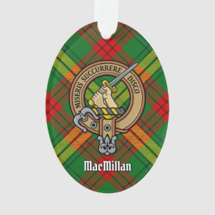 Clan MacMillan Crest over Tartan Ornament