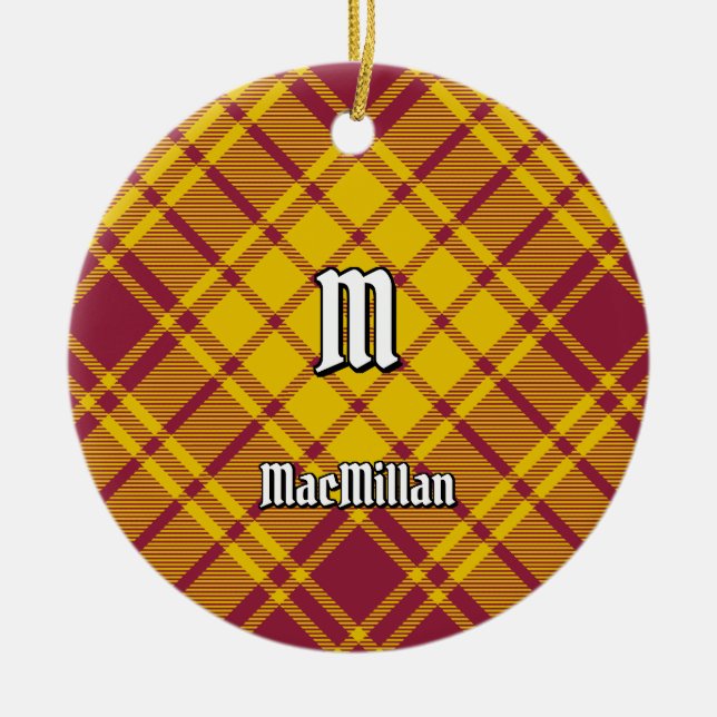 Clan MacMillan Dress Tartan Ceramic Tree Decoration (Front)