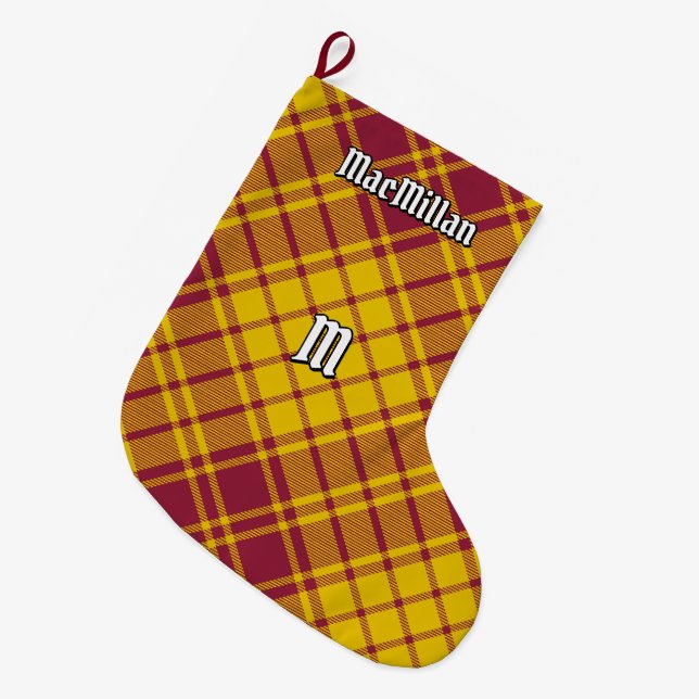Clan MacMillan Dress Tartan Large Christmas Stocking (Front (Hanging))