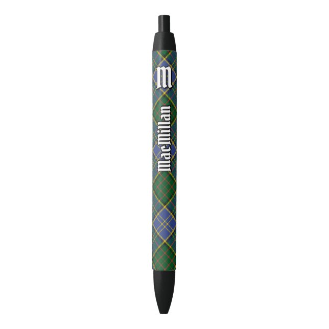 Clan MacMillan Hunting Tartan Black Ink Pen (Front Vertical)