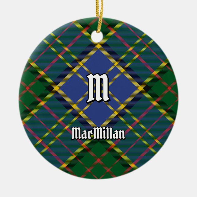 Clan MacMillan Hunting Tartan Ceramic Tree Decoration (Front)