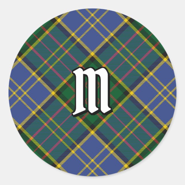 Clan MacMillan Hunting Tartan Classic Round Sticker (Front)
