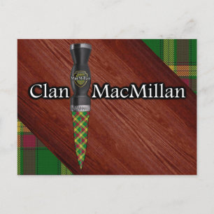 Clan MacMillan Tartan Sgian Dubh Blade Postcard