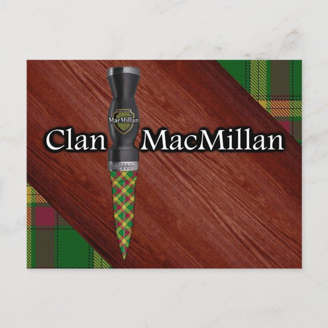 Clan MacMillan Tartan Sgian Dubh Blade Postcard (Front)