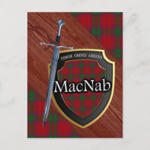 Clan MacNab Tartan Sword & Shield Postcard