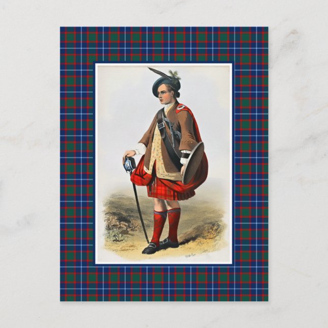 Clan MacNab Vintage Illustration Tartan Frame Postcard (Front)