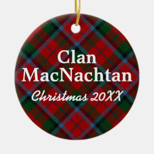Clan MacNachtan Scottish Tartan Ceramic Tree Decoration