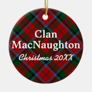 Clan MacNaughton Scottish Tartan Ceramic Tree Decoration
