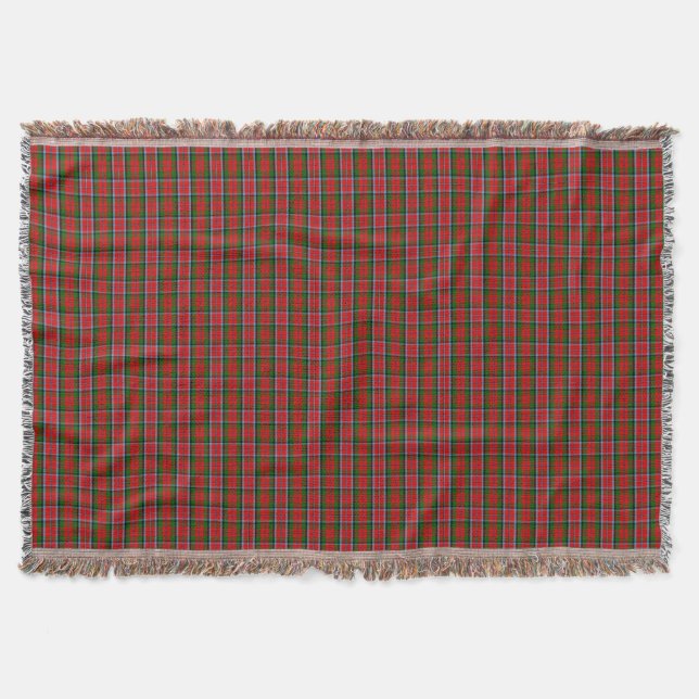 Clan MacNaughton Tartan Throw Blanket (Front)