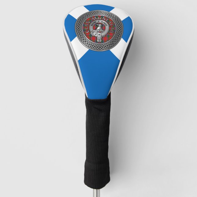 Clan MacNeacail | MacNicol Crest & Tartan Knot Golf Head Cover (Front)