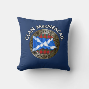 Clan MacNeacail Tartan Knot & Flag Cushion
