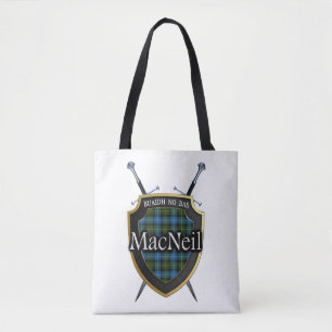 Clan MacNeil Swords and Shield Tartan Plaid Tote Bag