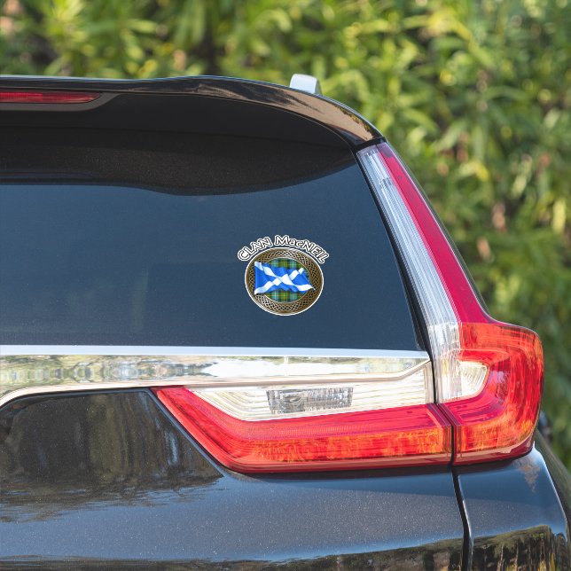 Clan MacNeil Tartan Knot & Flag (Car Side)