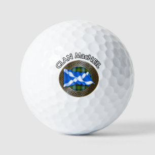 Clan MacNeil Tartan Knot & Flag Golf Balls