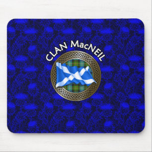 Clan MacNeil Tartan Knot & Flag Mouse Mat