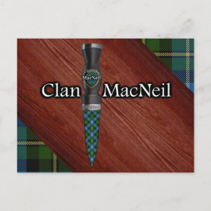 Clan MacNeil Tartan Sgian Dubh Blade Postcard