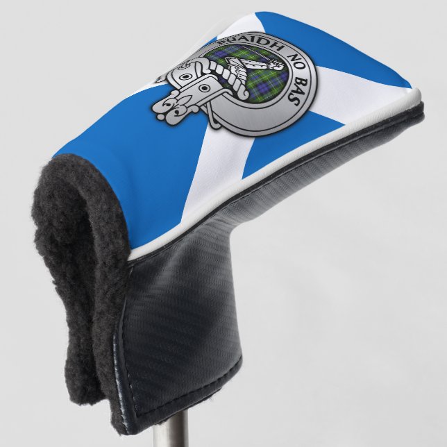Clan MacNeill of Gigha Crest & Tartan Golf Head Cover (3/4 Front)