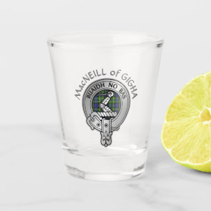 Clan MacNeill of Gigha Crest & Tartan Shot Glass