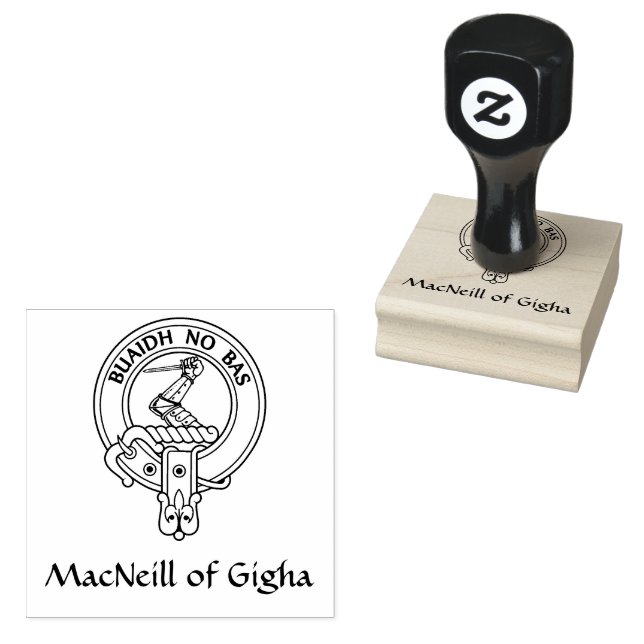 Clan MacNeill of Gigha Gaelic Crest Rubber Stamp (Stamped)