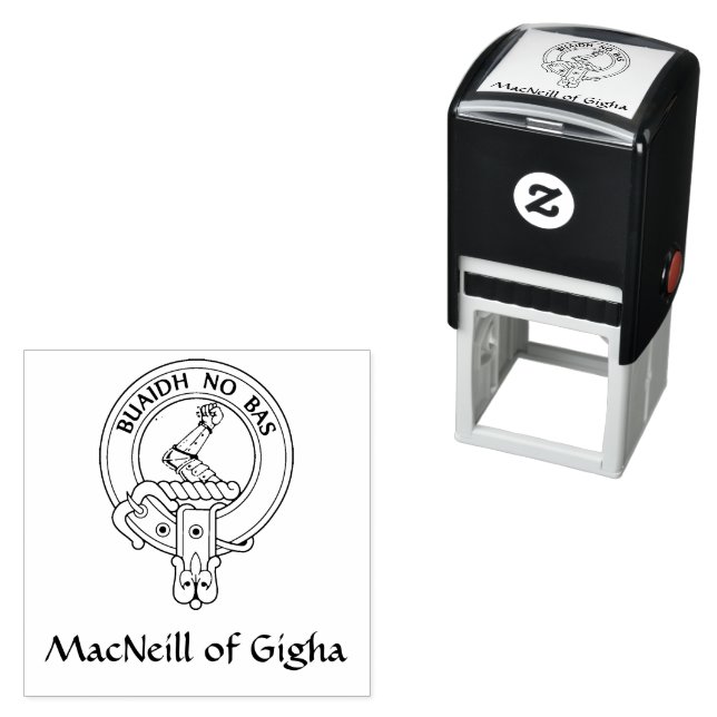 Clan MacNeill of Gigha Gaelic Crest Rubber Stamp (In Situ)