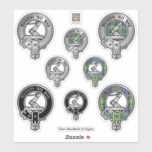 Clan MacNeill of Gigha Gaelic Crest & Tartan (Sheet)