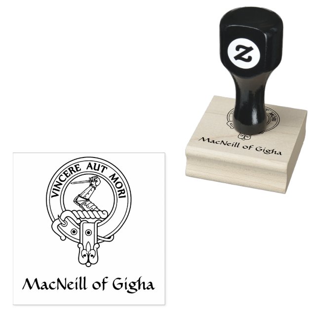 Clan MacNeill of Gigha Latin Crest Rubber Stamp (Stamped)