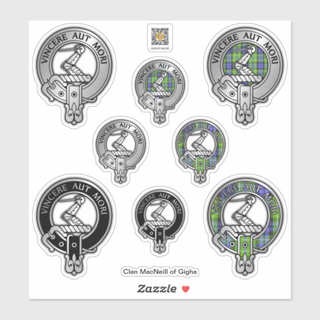 Clan MacNeill of Gigha Latin Crest & Tartan (Sheet)