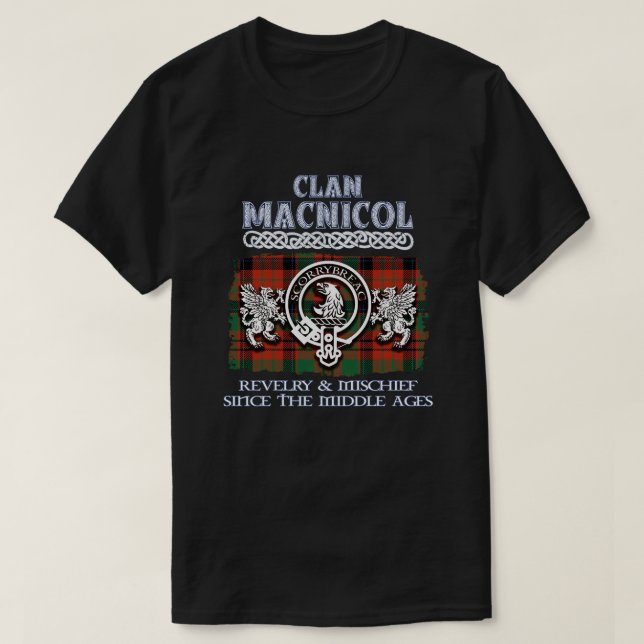 Clan MacNicol crest Scottish clans Scottish surnam T-Shirt (Design Front)