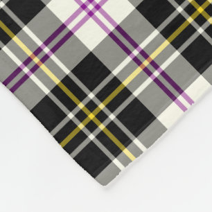 Clan MacPherson Black, White & Purple Dress Tartan Fleece Blanket