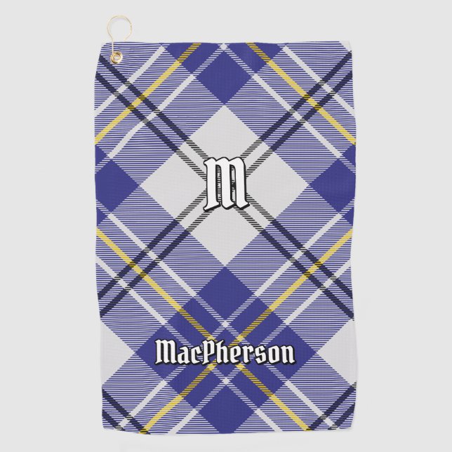 Clan MacPherson Blue Dress Tartan Golf Towel (Front)