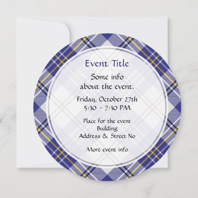 Clan MacPherson Blue Dress Tartan Invitation (Back)
