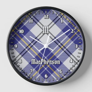 Clan MacPherson Blue Dress Tartan Large Clock