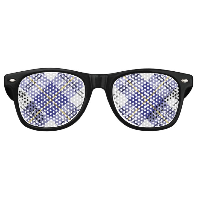 Clan MacPherson Blue Dress Tartan Retro Sunglasses (Front)